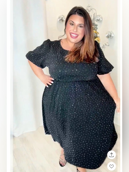 BloomChic Dresses & Skirts - Plus Size  Black Midi Dress with Silver Sparkle
